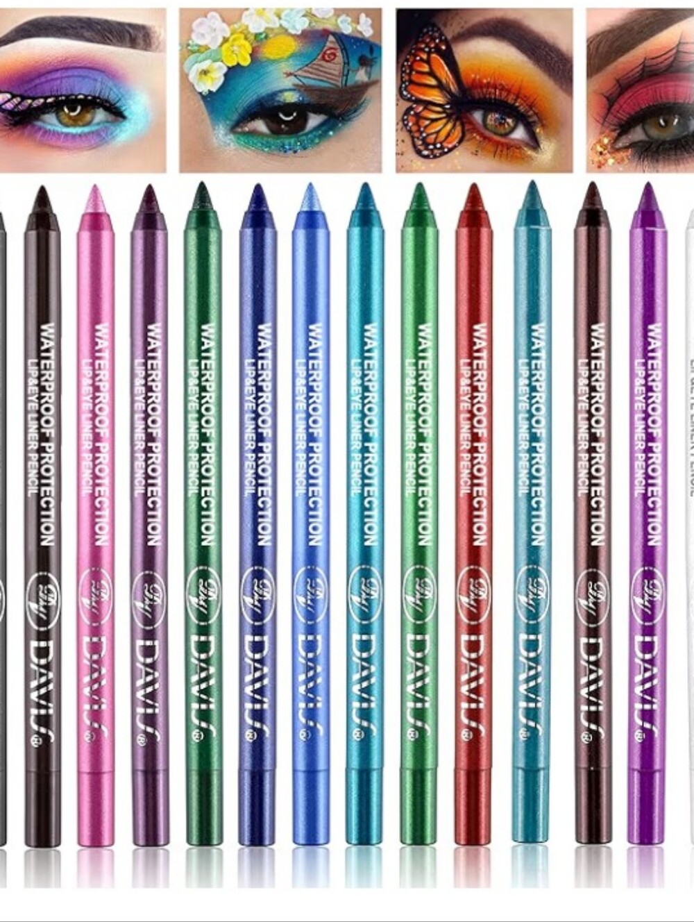15-Pack Colorful Waterproof Eyeliner Pencil Set - Multi Color Rainbow🌈